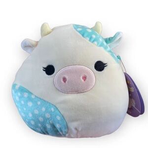 Squishmallows Belana Cow with Flower Pattern 8" 2023 Easter Plush NEW